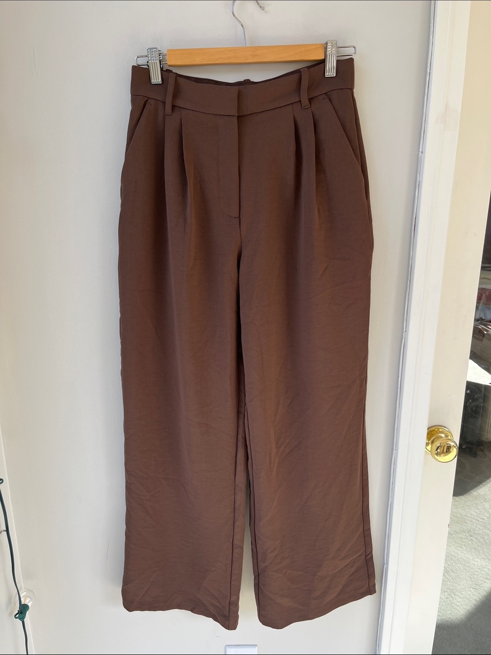 Abercrombie & Fitch Chocolate Brown Pleated Trousers